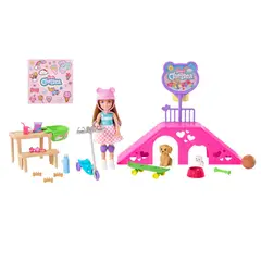 BARBIE - Muñeca Barbie: Chelsea pista de patinaje