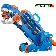 HOT WHEELS - Súper Remolque T-Rex Hot wheels, para niños a partir de los 4 años