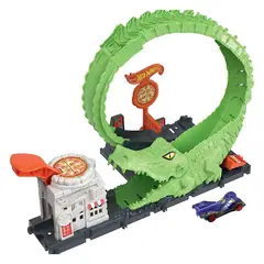 HOT WHEELS - Pista de carro Hot Wheels: Ataque de Cocodrilo. Incluye 1 carro