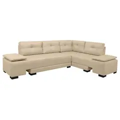 AMOBLANDO - Sofá Cama Moderno en Microfibra 6 Puestos Sterimberg 274 x 84 x 77 cm