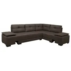 AMOBLANDO - Sofá Cama Moderno en Microfibra 6 Puestos Sterimberg 274 x 84 x 77 cm