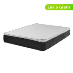 COLCHONES SPRING - Colchón con Base Cama Doble Firmeza Media Ortopédico Resortado con Pillow ORX Vital 140 x 190 cm + Almohada + Protector