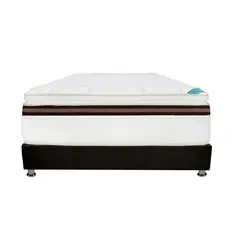 COLCHONES SPRING - Colchón con Base Cama Semidoble Firmeza Media Ortopédico Resortado con Pillow Advance 120 x 190 cm + Almohada + Protector