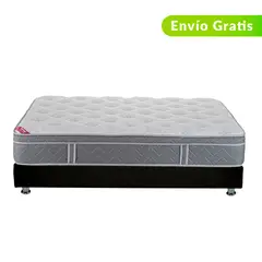 COLCHONES SPRING - Colchón con Base Cama Semidoble Firmeza Suave Ortopédico con Pillow Resortado Fenix 120 x 160 + Protector