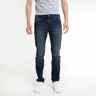 BEARCLIFF - Jean 5 Bolsillos Hombre Slim de Algodón Largo 32