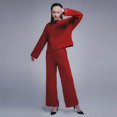 BEMONOCROMO - Pantalón Wide Leg Mujer