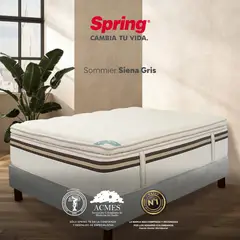 COLCHONES SPRING - Base Cama Tamaño Doble en Madera, 140 x 190 cm - 0% Interés a 3 Cuotas Pagando con tu CMR Banco Falabella