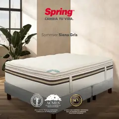 COLCHONES SPRING - Base Cama Dividida Tamaño Queen en Madera, 160 x 190 cm - 0% Interés a 3 Cuotas Pagando con tu CMR Banco Falabella