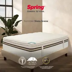 COLCHONES SPRING - Base Cama Tamaño Doble en Madera, 140 x 190 cm - 0% Interés a 3 Cuotas Pagando con tu CMR Banco Falabella