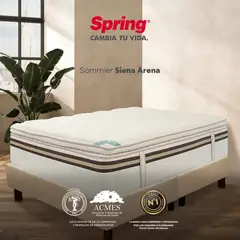 COLCHONES SPRING - Base Cama Dividida Tamaño Queen en Madera, 160 x 190 cm - 0% Interés a 3 Cuotas Pagando con tu CMR Banco Falabella