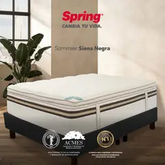 COLCHONES SPRING - Base Cama Dividida Tamaño Semidoble en Madera, 120 x 190 cm - 0% Interés a 3 Cuotas Pagando con tu CMR Banco Falabella