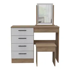 RTA MUEBLES - Tocador Moderno con Espejo 100 x 126 x 42 cm - Mueble