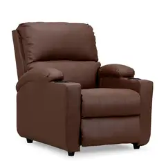 MICA - Silla Reclinable 1 puesto Microfibra Mecánica Alan 82 X 95 X 92 cm Café