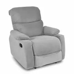 MICA - Silla Reclinable 1 puesto Microfibra Mecánica Velara 85 X 100 X 100 cm Gris