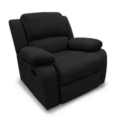MICA - Silla Reclinable 1 puesto Microfibra Mecánica  90 X 90 X 90 cm Negro