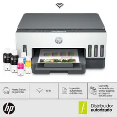 HP - Impresora Multifuncional Smart Tank 720 Conexión por WIFI y Bluetooth a Color con Carga Continúa Compatibilidad Universal escaner y copiadora