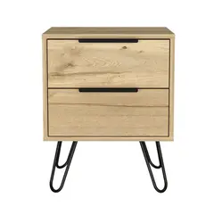 RTA MUEBLES - Mesa de Noche Moderna de 2 Cajones 57 x 45 x 348 cm