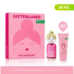 BENETTON - Set de Perfume Mujer United Colors Sisterland Pink Raspberry EDT 80 ml + Loción Corporal 75 ml
