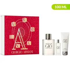 ARMANI - Set Perfume Hombre Acqua De Gio EDT Giorgio Armani: Acqua De Gio edt 100ml + Acqua De Gio edt 15ml + Gel de ducha 75ml
