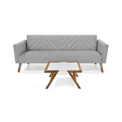 MICA - Sofá Cama Moderno en Poliéster 3 Puestos Nara Dresde 196 x 78 x 80 cm