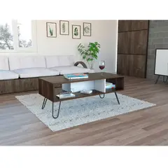 RTA MUEBLES - Mesa de Centro Moderna Cuadrada en Aglomerado MDP 101 x 40 x 45 cm RTA Design - Mueble.