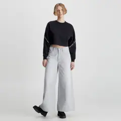 CALVIN KLEIN - Saco para Mujer de Algodón Crop