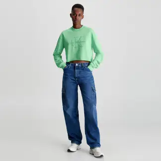 CALVIN KLEIN - Saco para Mujer de Algodón Crop