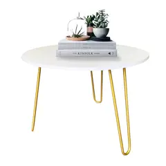 MICA - Mesa de Centro Moderna Redonda en Melamina 60 x 40 x 60 cm - Mueble.