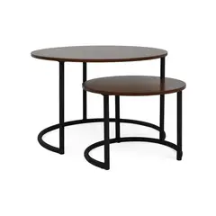 MICA - Mesa Auxiliar Moderna Redonda en Aglomerado MDF 60 x 40 x 60 cm - Mueble