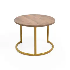 MICA - Mesa Auxiliar Moderna Redonda en Aglomerado MDP 41 x 30 x 41 cm - Mueble