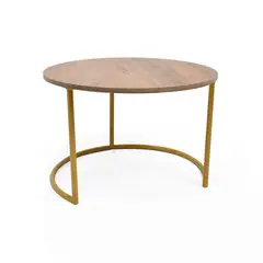 MICA - Mesa Auxiliar Moderna Redonda en Aglomerado MDP 60 x 40 x 60 cm - Mueble