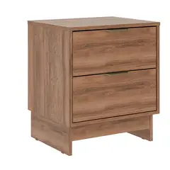 BERTOLINI - Mesa de Noche Moderna de 2 Cajones 55.5 x 48.5 x 39.5 cm