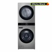 LG - Torre de lavado Secado a Gas 22 kg Washtower WK22VS6P con IA