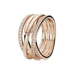 PANDORA - Anillo Entrelazado Recubrimiento en Oro Rosa