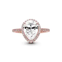 PANDORA - Anillo con forma de gota Recubrimiento en Oro Rosa