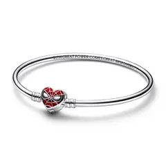 PANDORA - Brazalete Rígido con Cierre de Máscara Spider-Man de Marvel Plata Esterlina