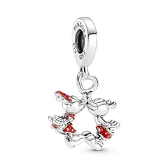PANDORA - Charm Beso de Mickey y Minnie Mouse de Disney Plata Esterlina