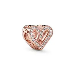 PANDORA - Charm Boceto de Corazón Brillante Recubrimiento en Oro Rosa