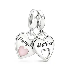 PANDORA - Charm Doble Corazón Dividido Plata Esterlina