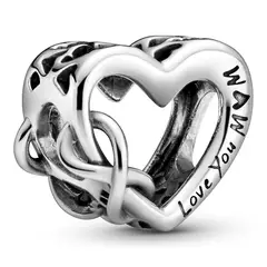 PANDORA - Charm Corazón Infinito Te Quiero Mamá Plata Esterlina
