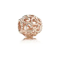 PANDORA - Charm Abre tu Corazón Recubrimiento en Oro Rosa