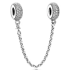 PANDORA - Cadena de seguridad Inspiración pavé Plata Esterlina