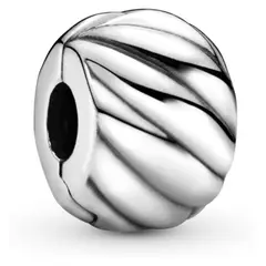 PANDORA - Clip Plumas Pulidas Plata Esterlina