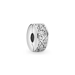PANDORA - Clip de Pavé Transparente Plata Esterlina