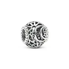 PANDORA - Charm Sol, Estrellas y Luna en Filigrana Plata Esterlina