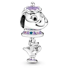 PANDORA - Charm Sra. Potts y Chip La Bella y la Bestia de Disney Plata Esterlina