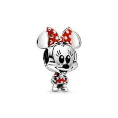 PANDORA - Charm Minnie Mouse con Vestido y Lazo de lunares de Disney Plata Esterlina