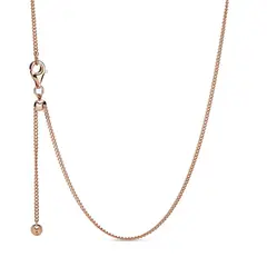 PANDORA - Collar Cadena de bordillo Recubrimiento en Oro Rosa