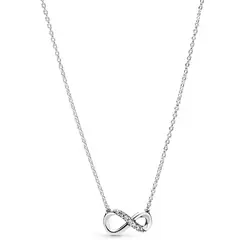 PANDORA - Collar Infinito Brillante Plata Esterlina