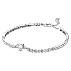 PANDORA - Brazalete Corazón Brillante Plata Esterlina